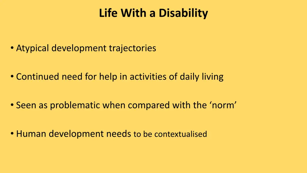life with a disability