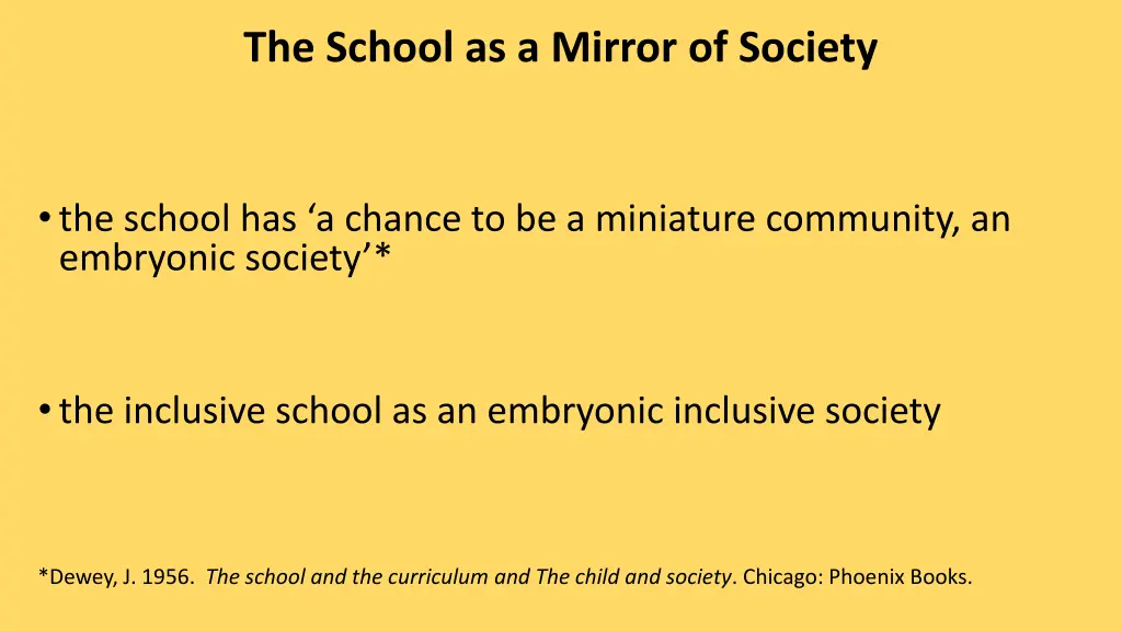 the school as a mirror of society