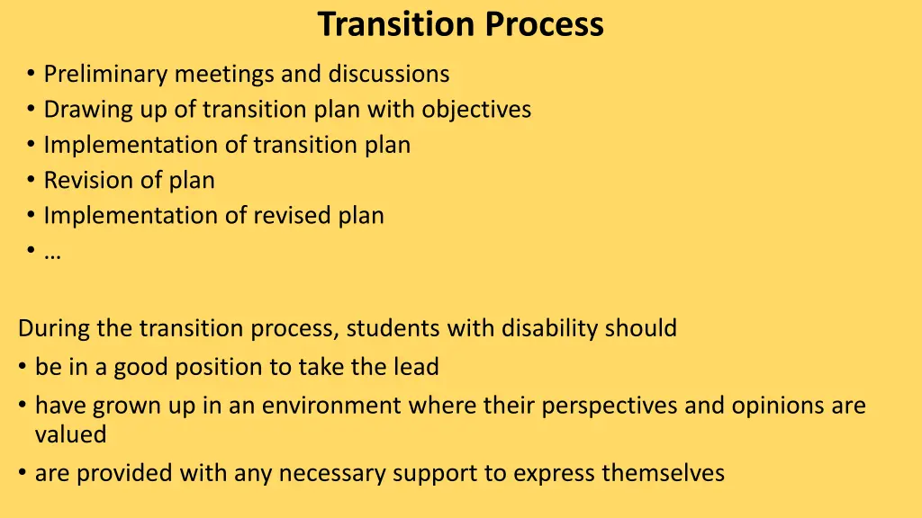 transition process