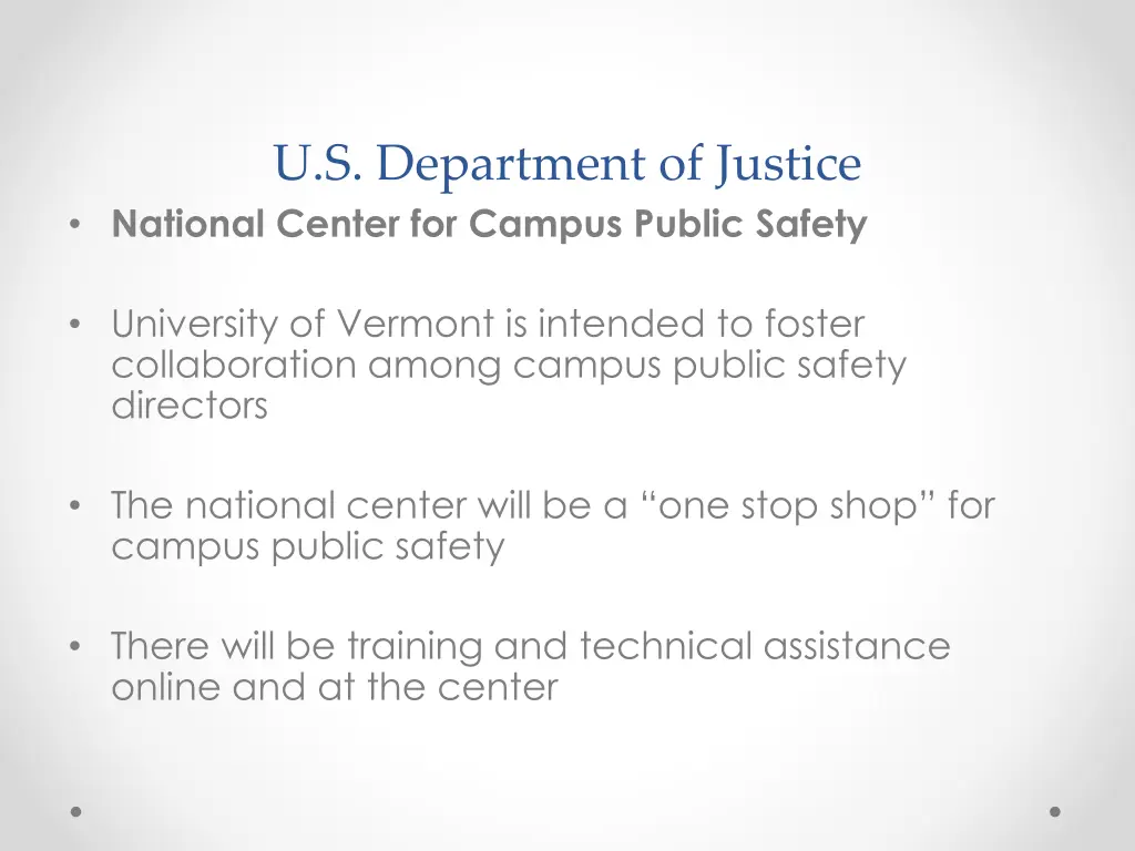 u s department of justice national center