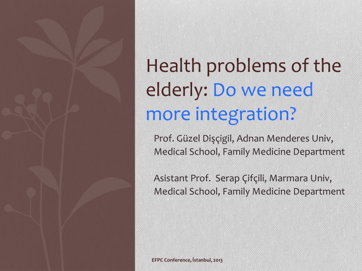 health problems of the elderly do we need more