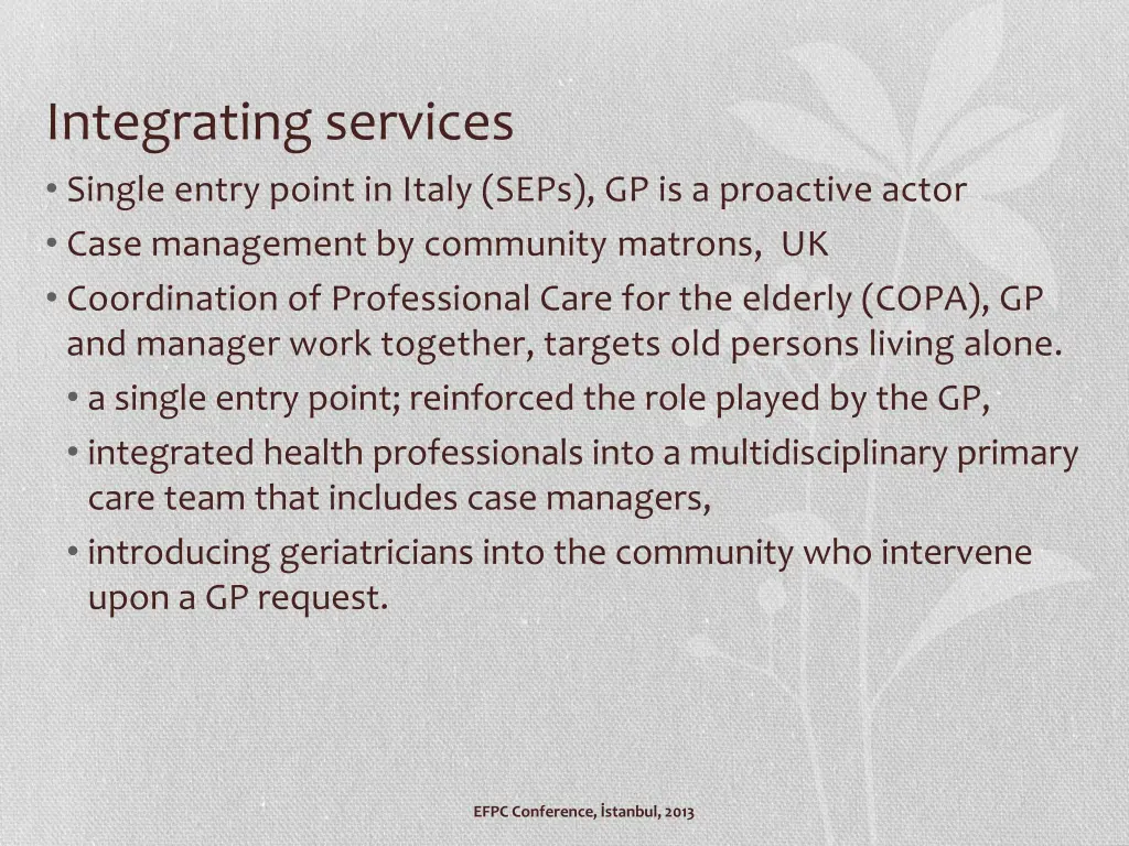 integrating services single entry point in italy