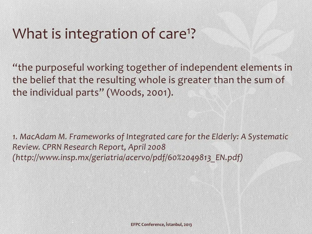 what is integration of care 1