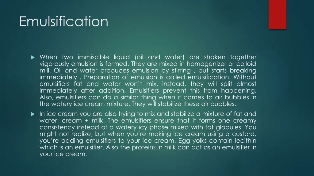 emulsification