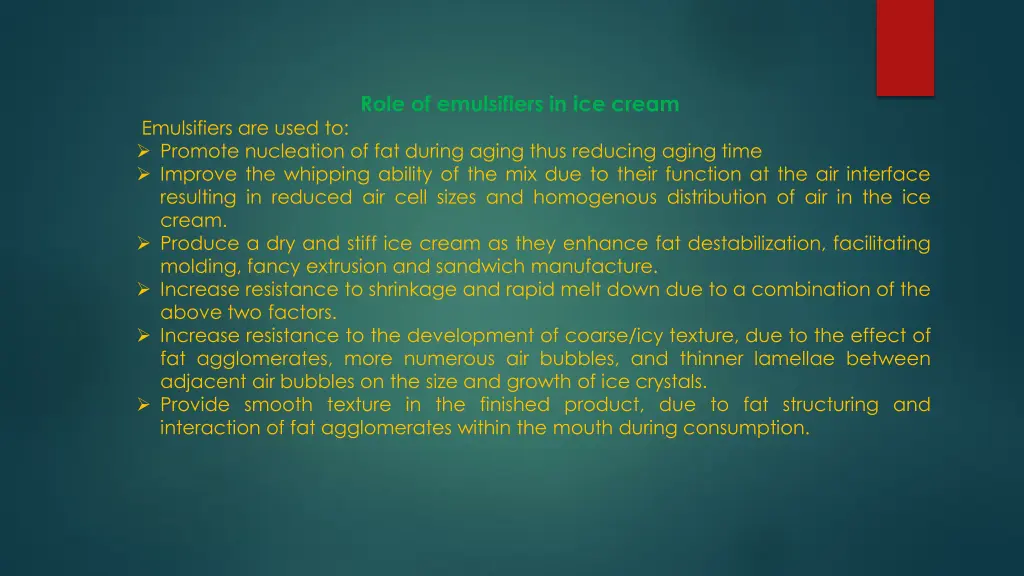 role of emulsifiers in ice cream
