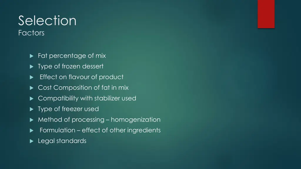 selection factors