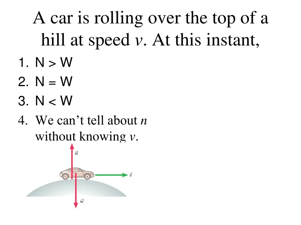 a car is rolling over the top of a hill at speed
