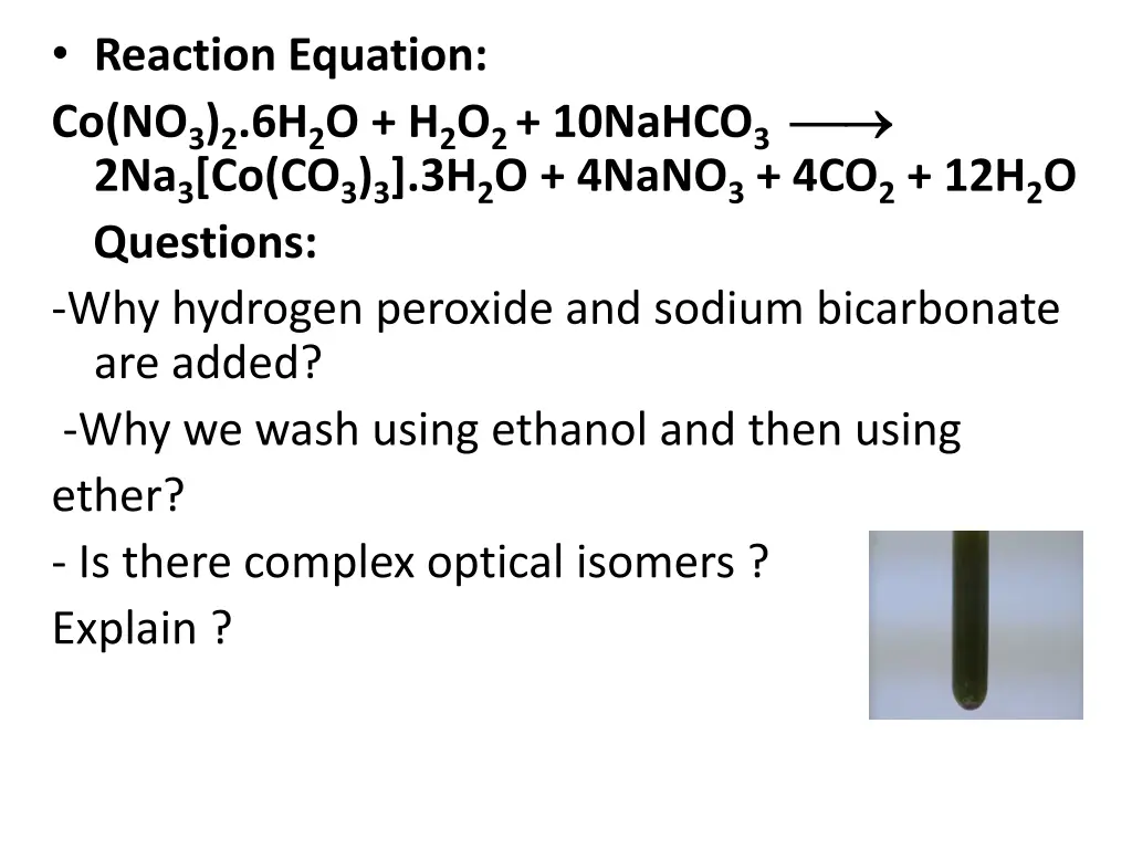 reaction equation