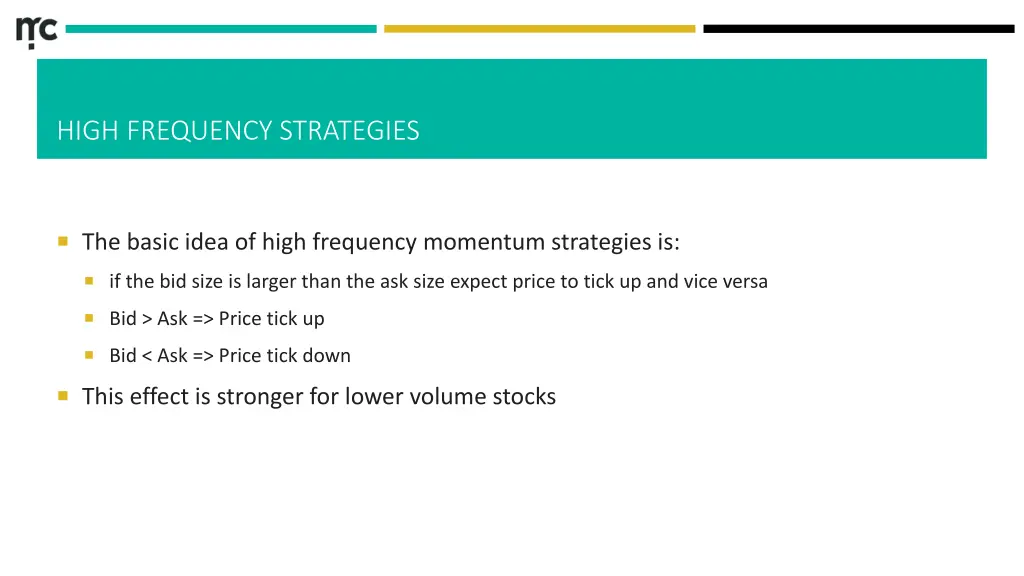 high frequency strategies 1