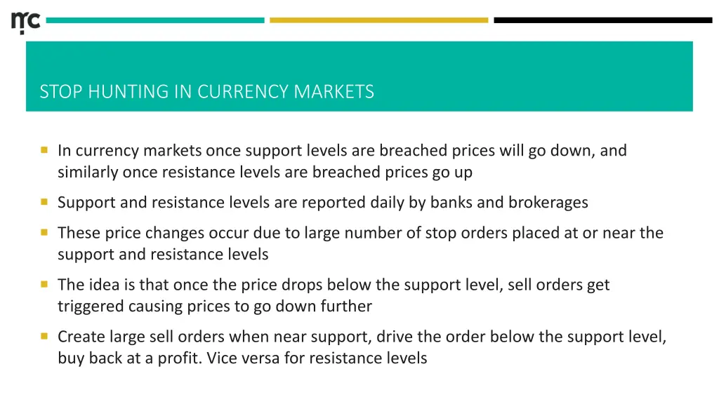 stop hunting in currency markets