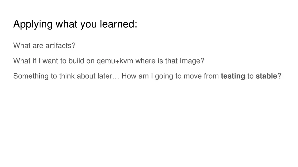 applying what you learned