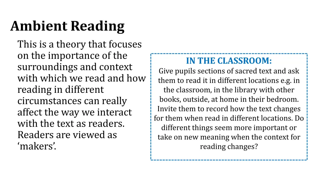 ambient reading this is a theory that focuses