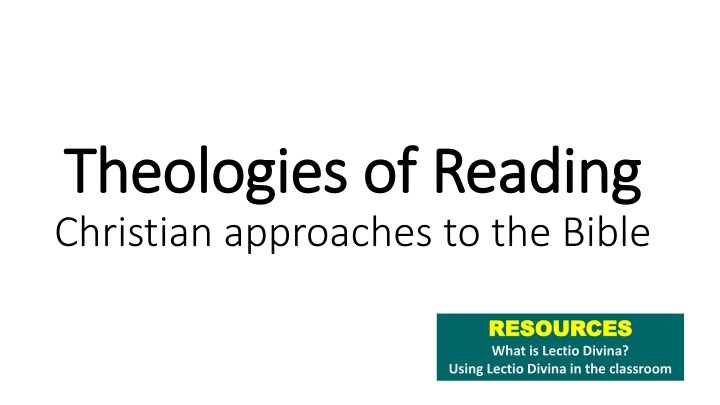 theologies of reading theologies of reading