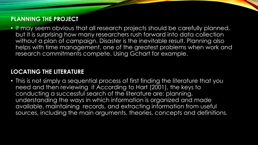 planning the project it may seem obvious that