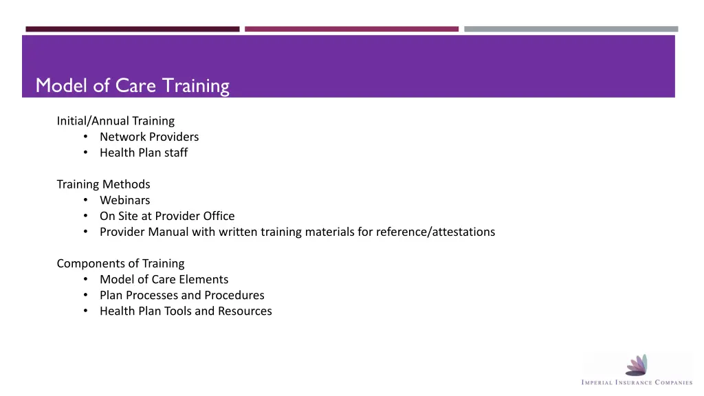 model of care training