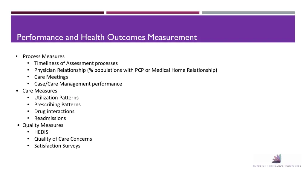 performance and health outcomes measurement