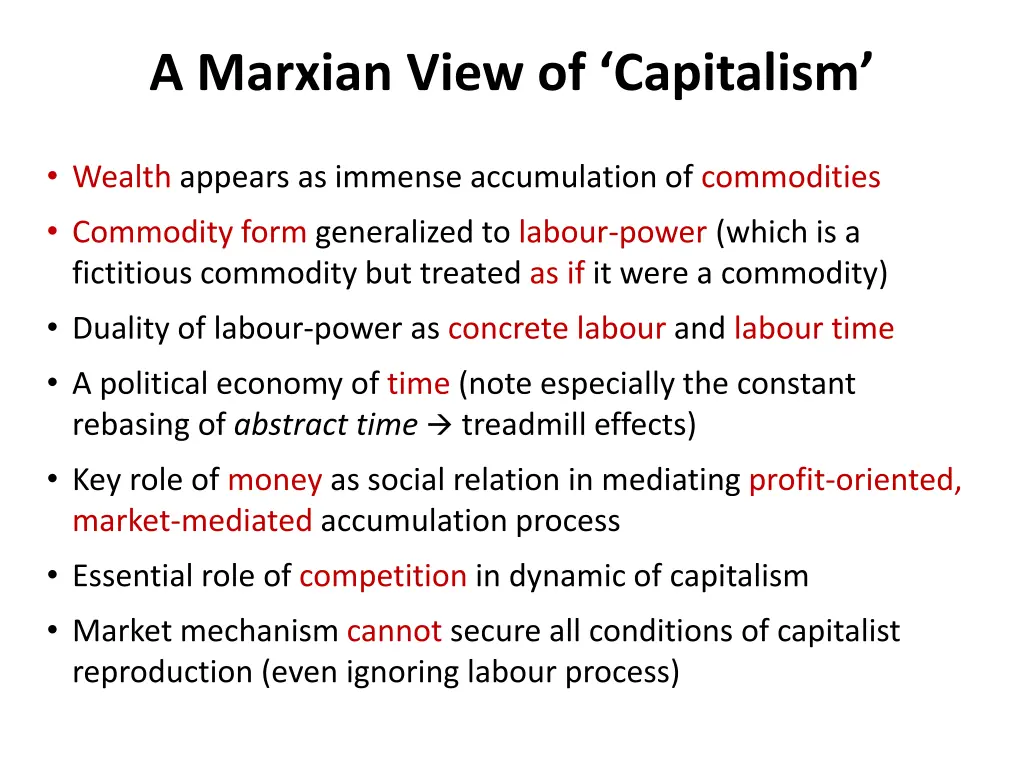 a marxian view of capitalism
