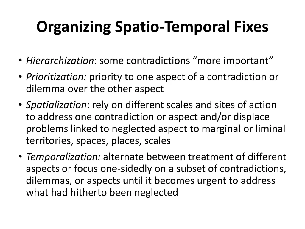 organizing spatio temporal fixes