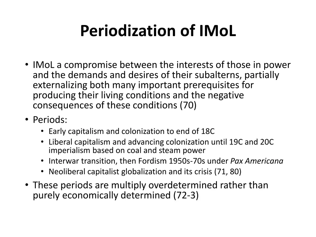 periodization of imol