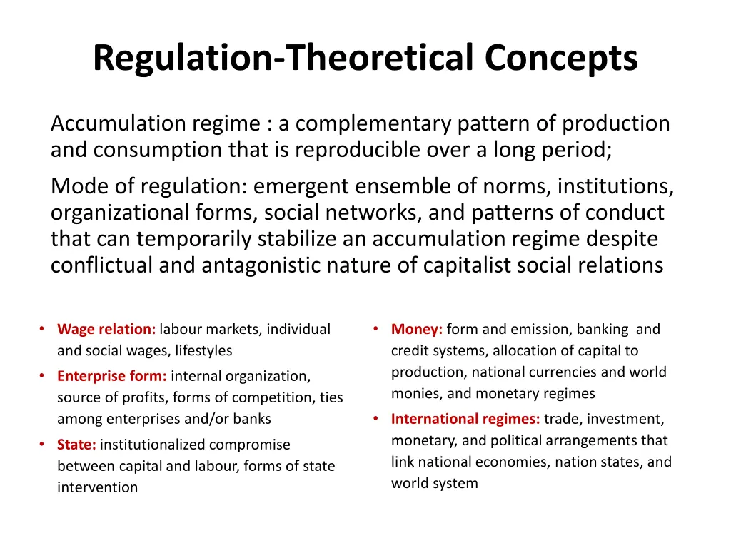 regulation theoretical concepts