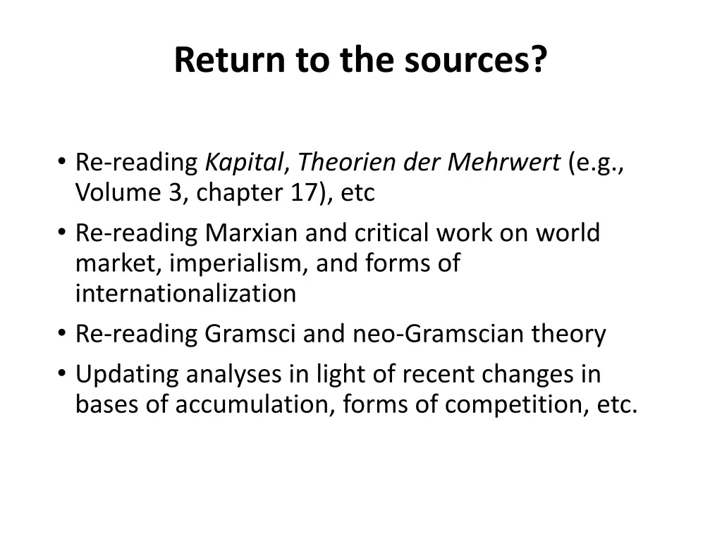 return to the sources