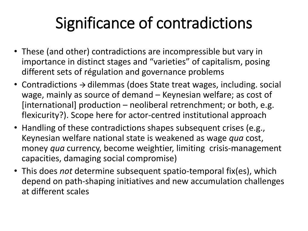 significance of contradictions significance