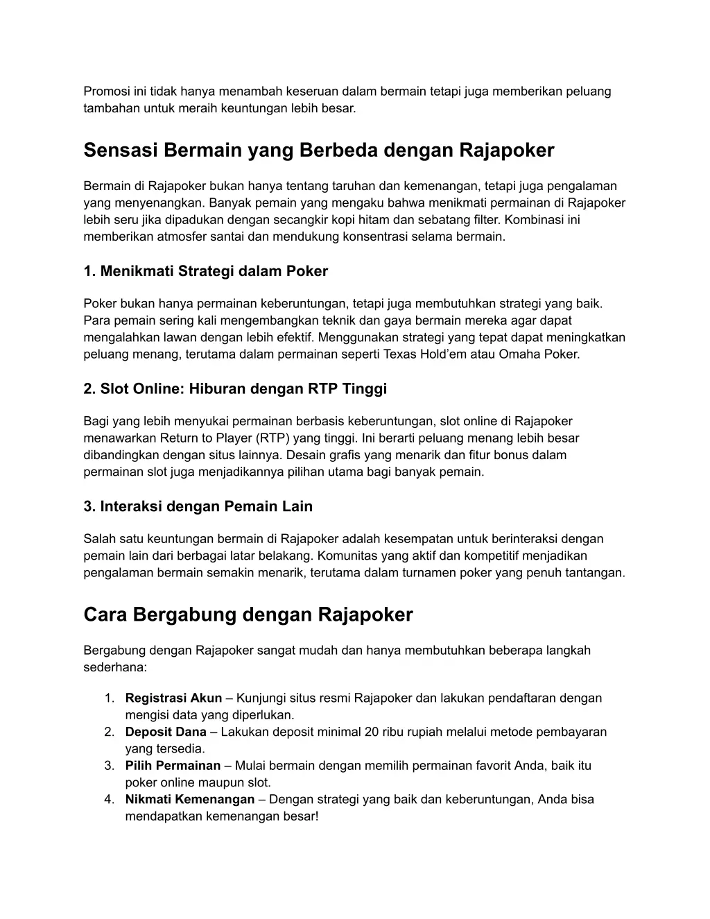 promosi ini tidak hanya menambah keseruan dalam