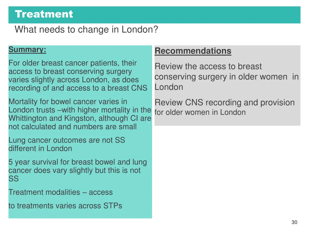 treatment what needs to change in london