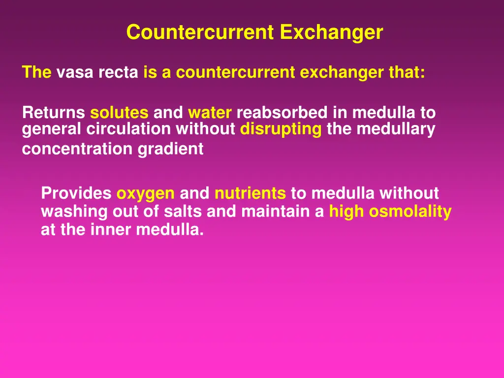 countercurrent exchanger