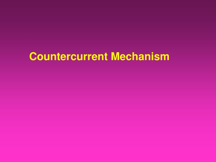 countercurrent mechanism