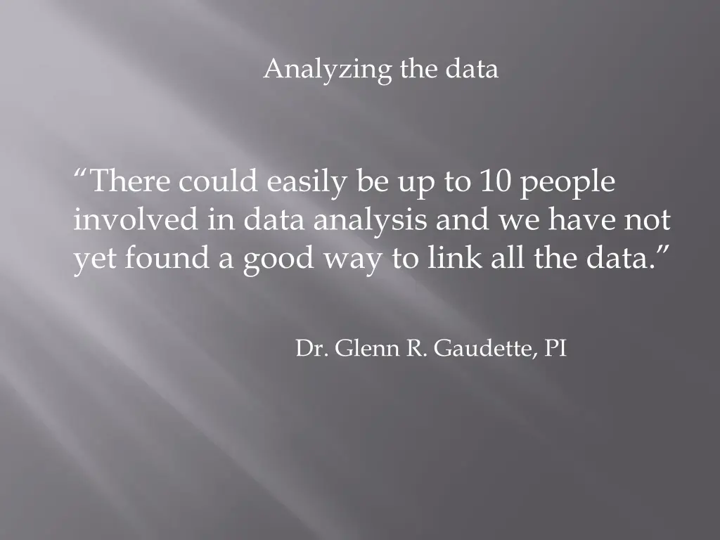 analyzing the data