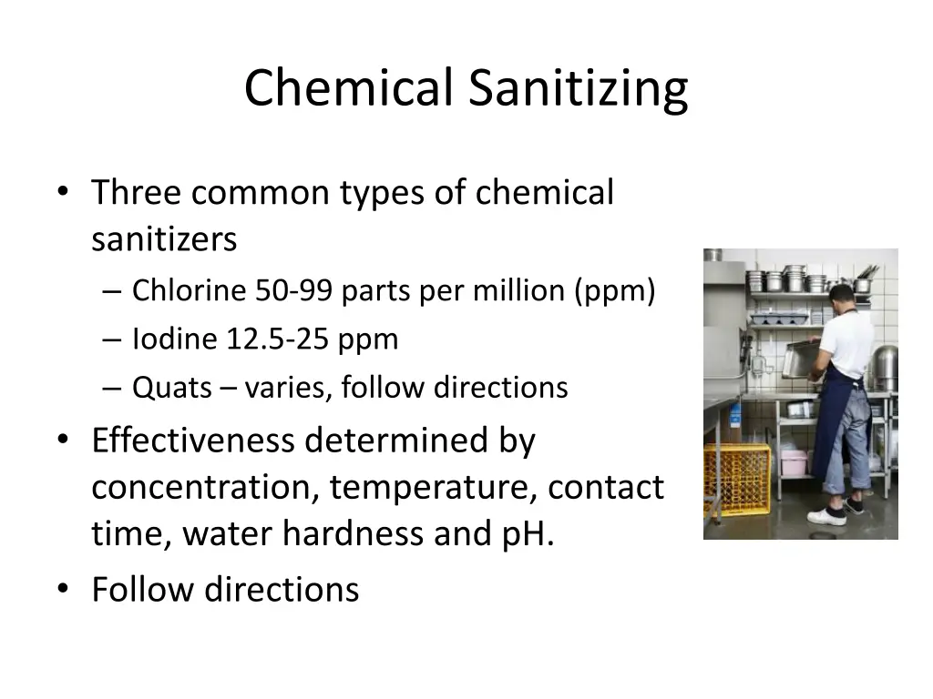chemical sanitizing