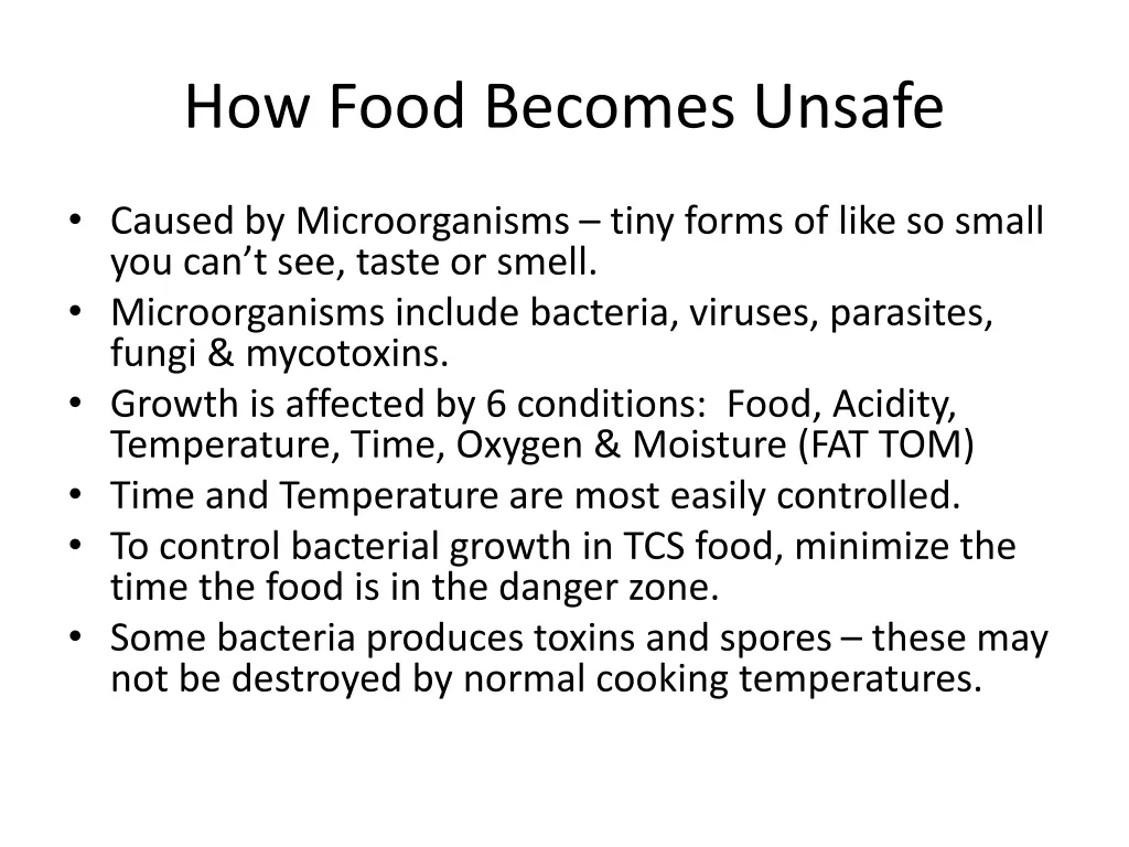 how food becomes unsafe