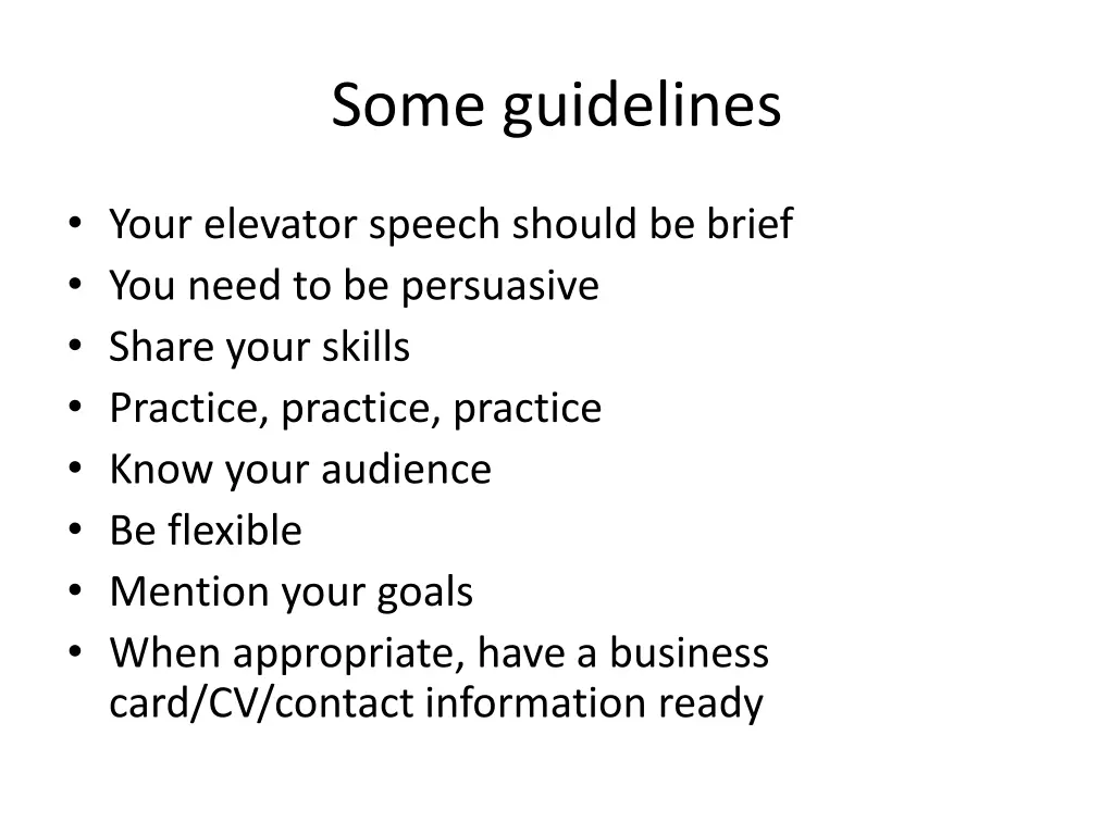 some guidelines