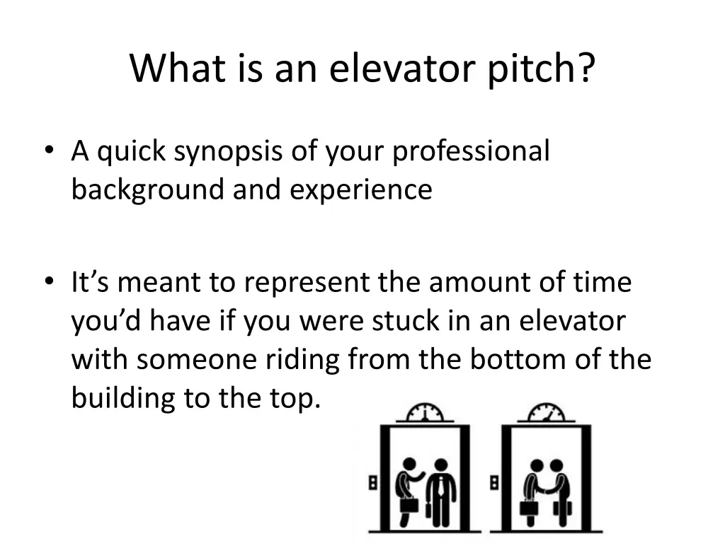 what is an elevator pitch