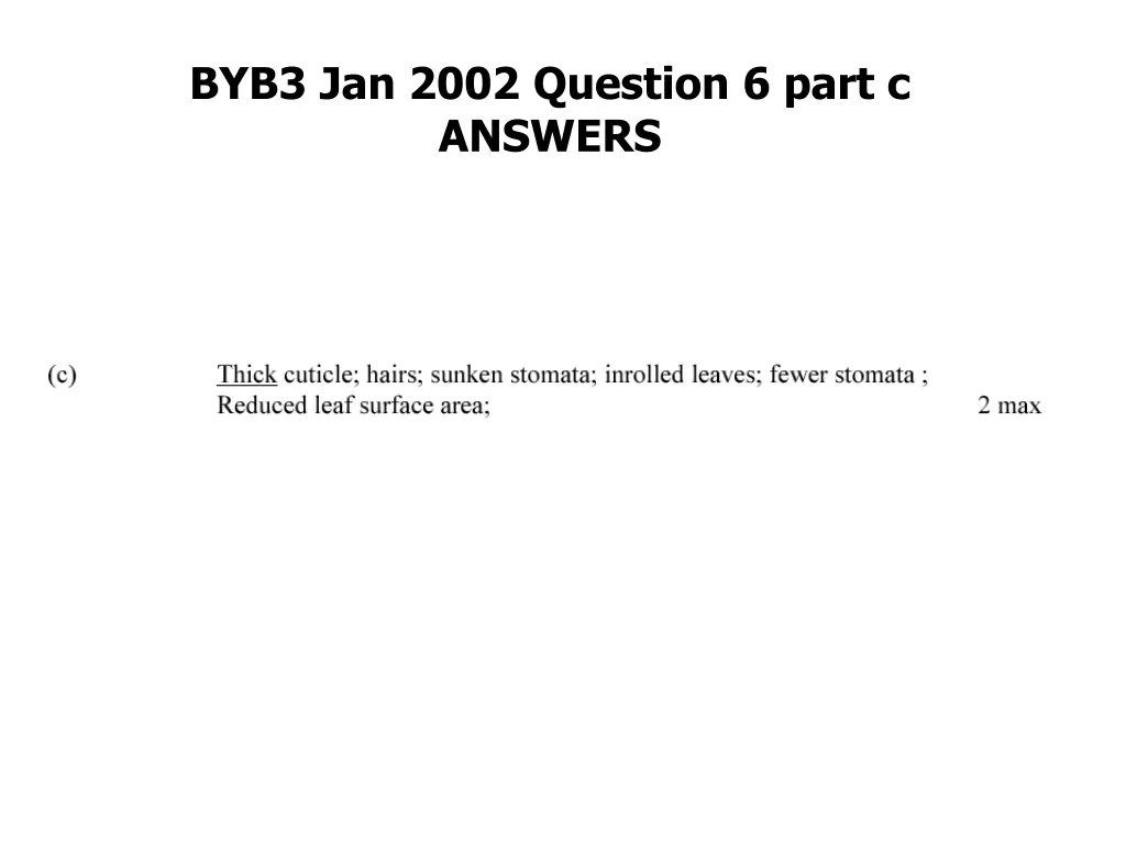 byb3 jan 2002 question 6 part c answers