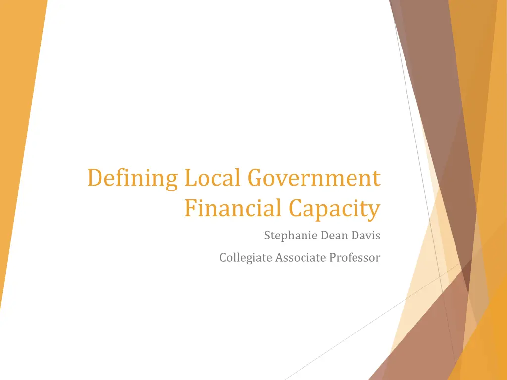 defining local government financial capacity
