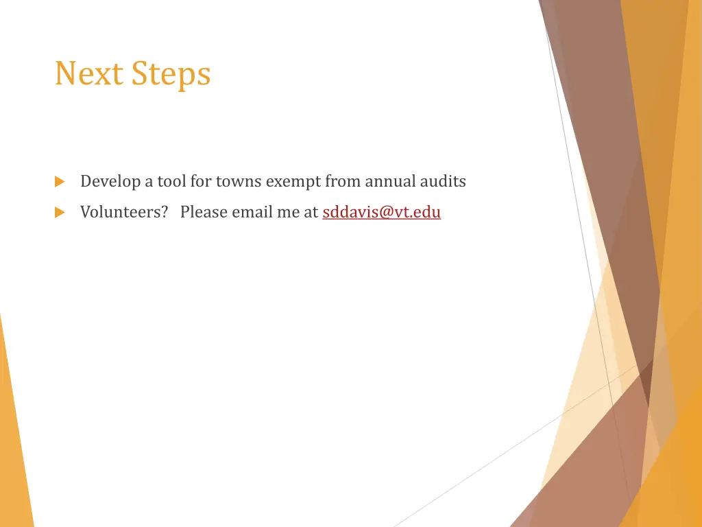 next steps