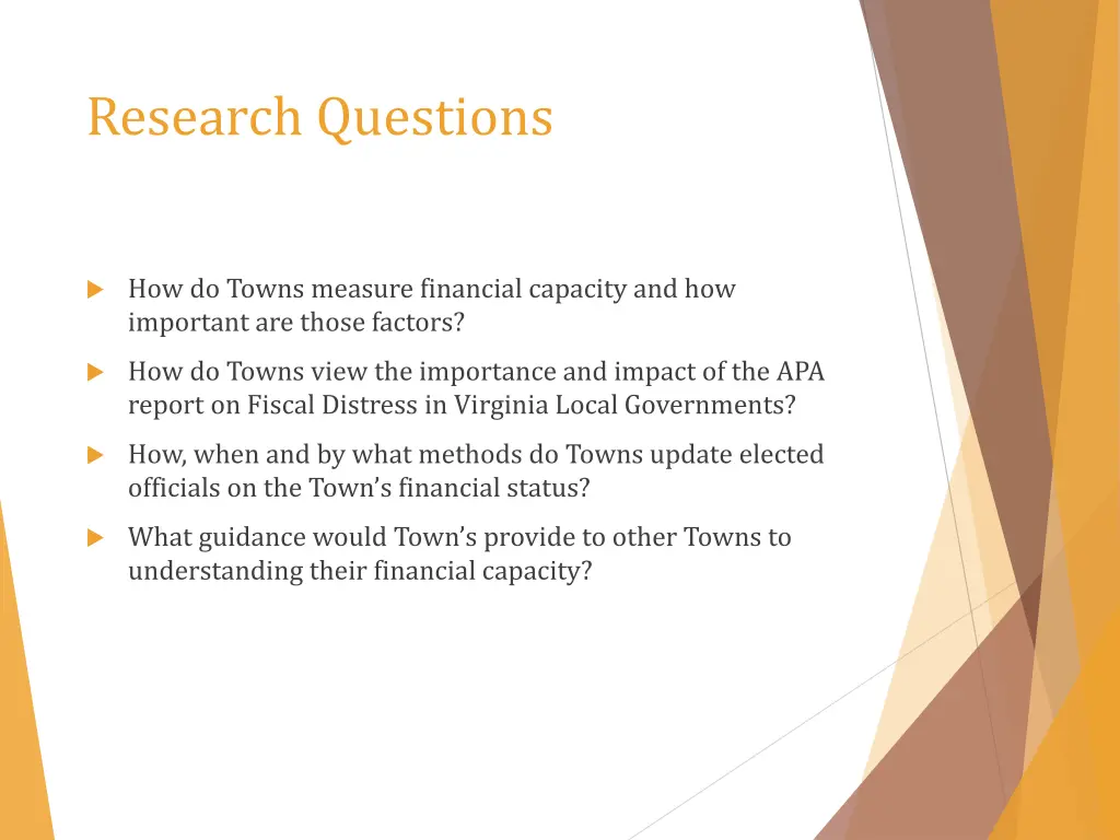 research questions