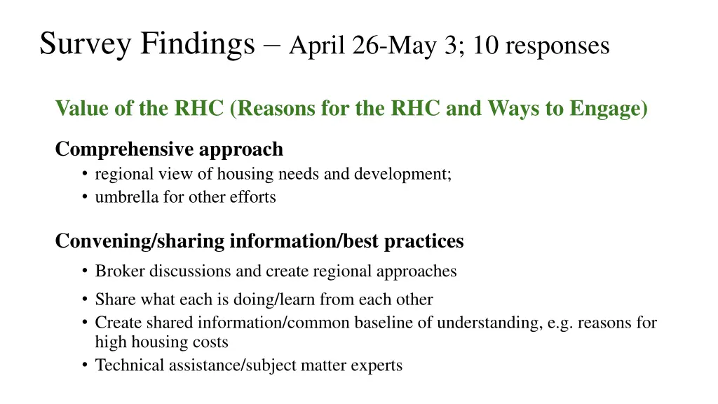 survey findings april 26 may 3 10 responses 4
