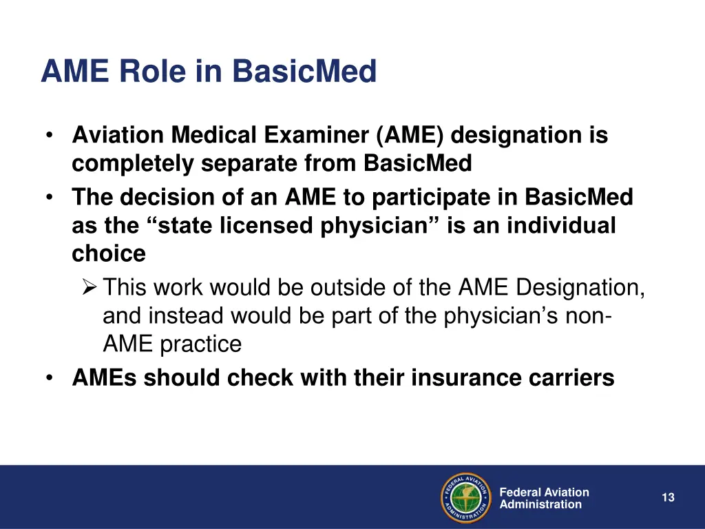 ame role in basicmed