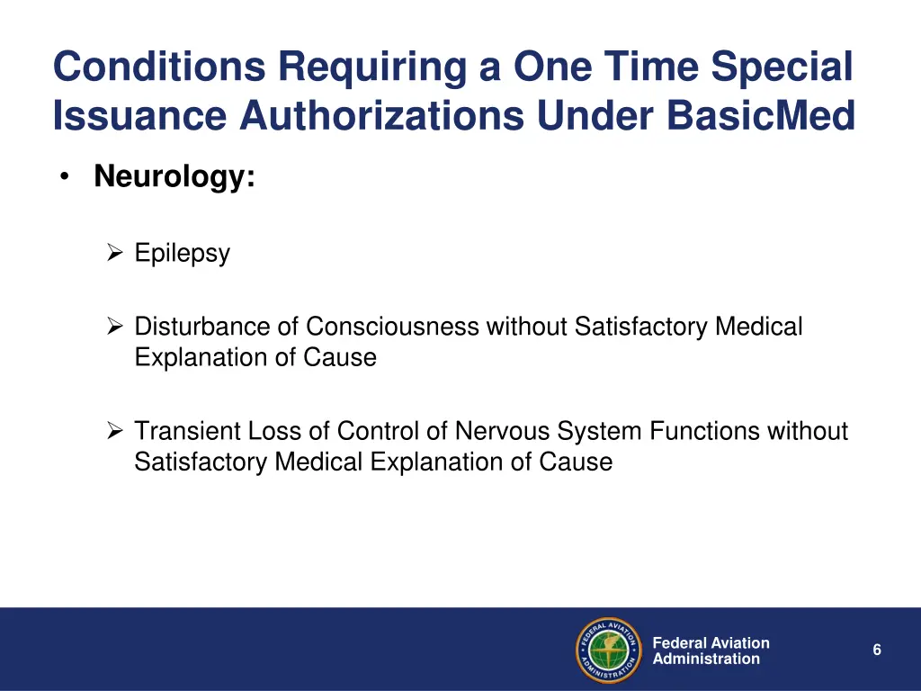 conditions requiring a one time special issuance 2