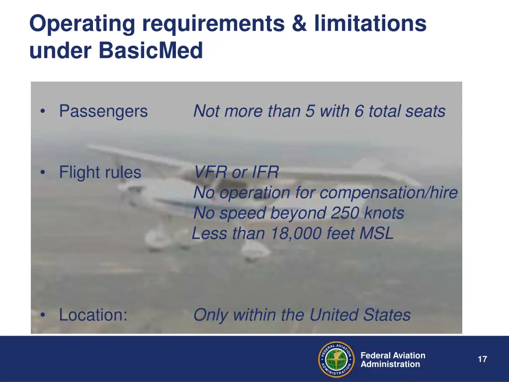 operating requirements limitations under basicmed
