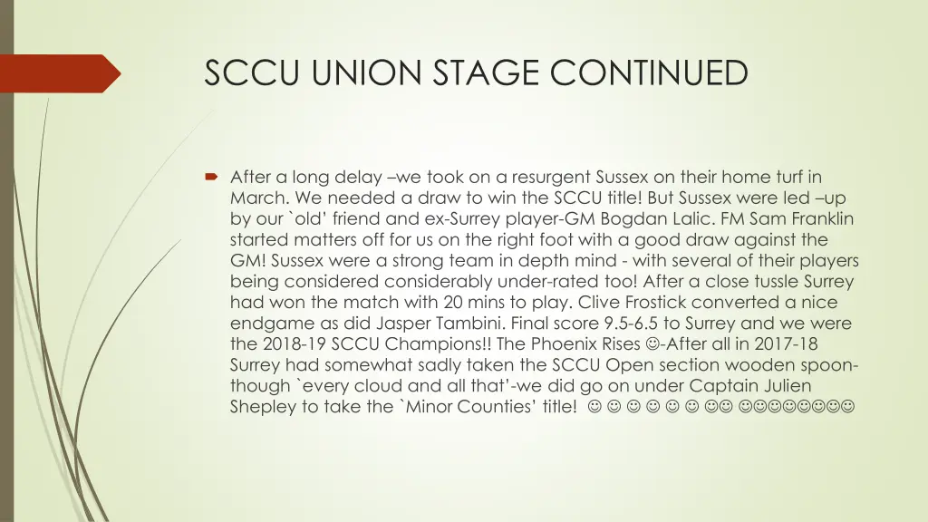 sccu union stage continued
