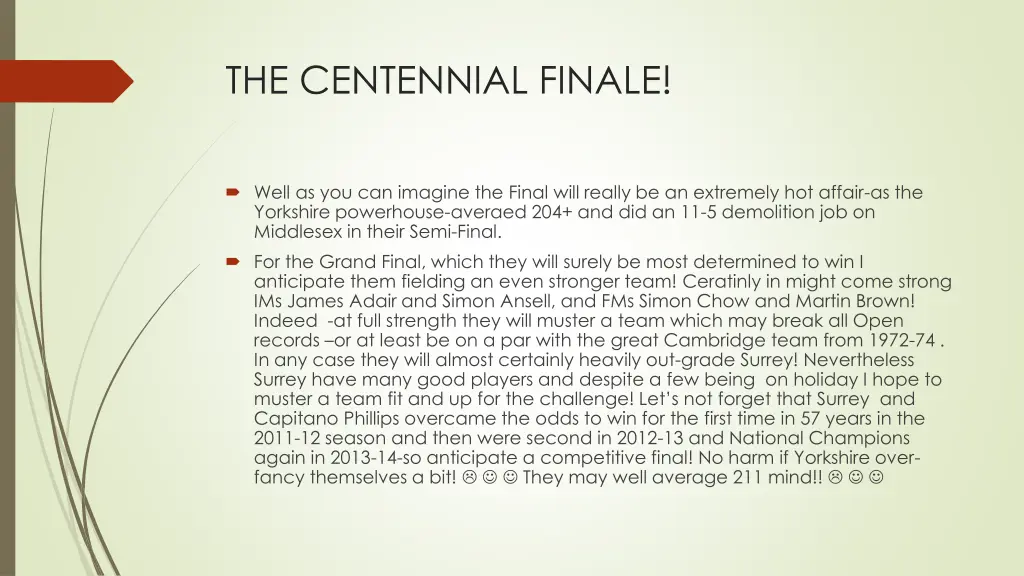 the centennial finale