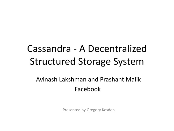 cassandra a decentralized structured storage