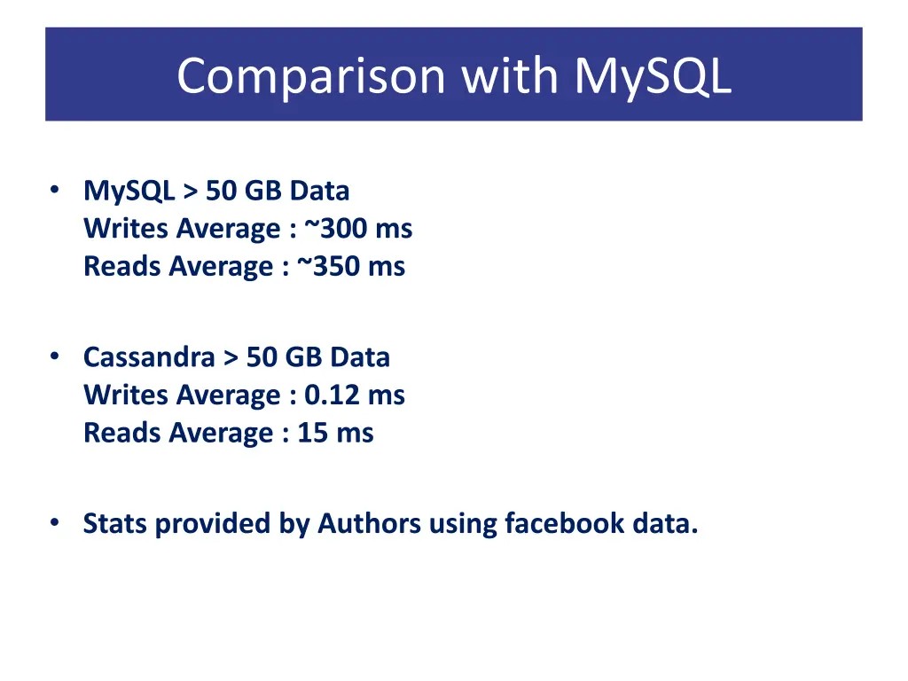 comparison with mysql