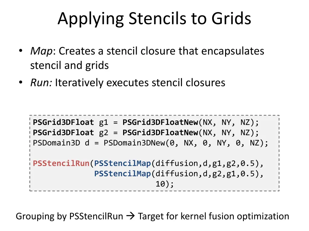 applying stencils to grids