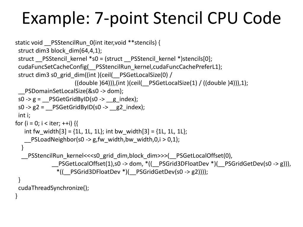 example 7 point stencil cpu code