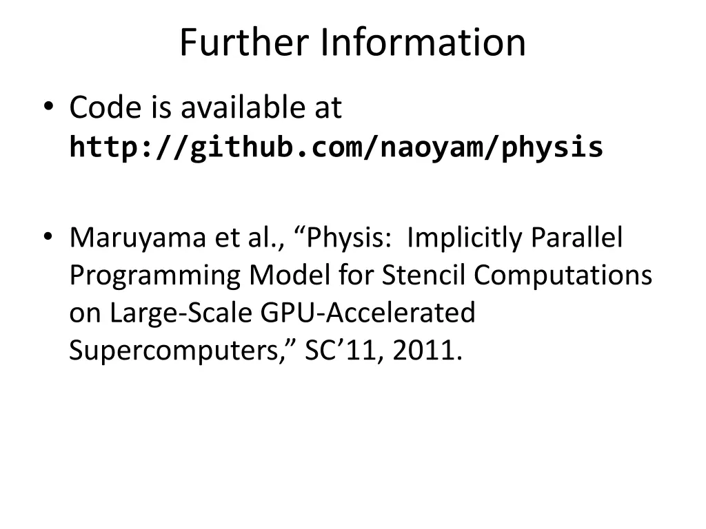 further information